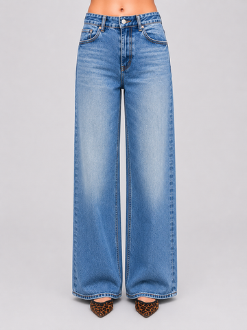 Jeans Classic Sky Blue| Wide Straight Denim