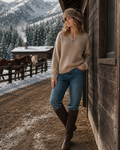 Sweater mohair con cierre tejido italiano