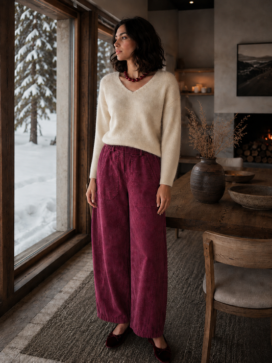 Sweater Mujer Escote V Baby Alpaca