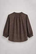 Blusa vichy café y taupe de mujer 100% algodón, vista posterior