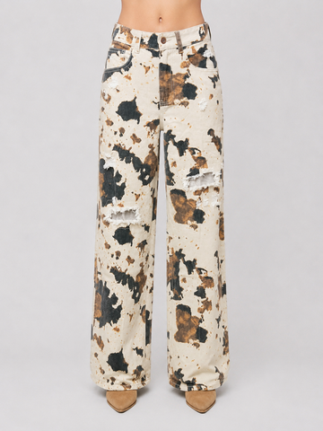 Jeans Wide Leg Cowprint