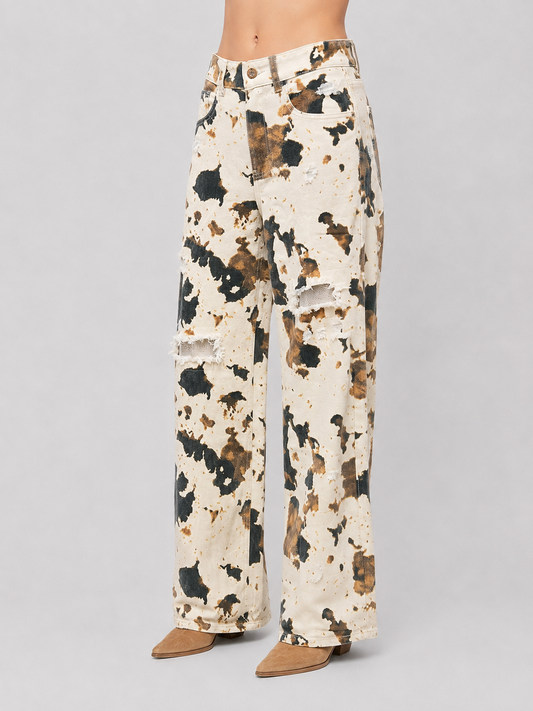 Jeans Wide Leg Cowprint